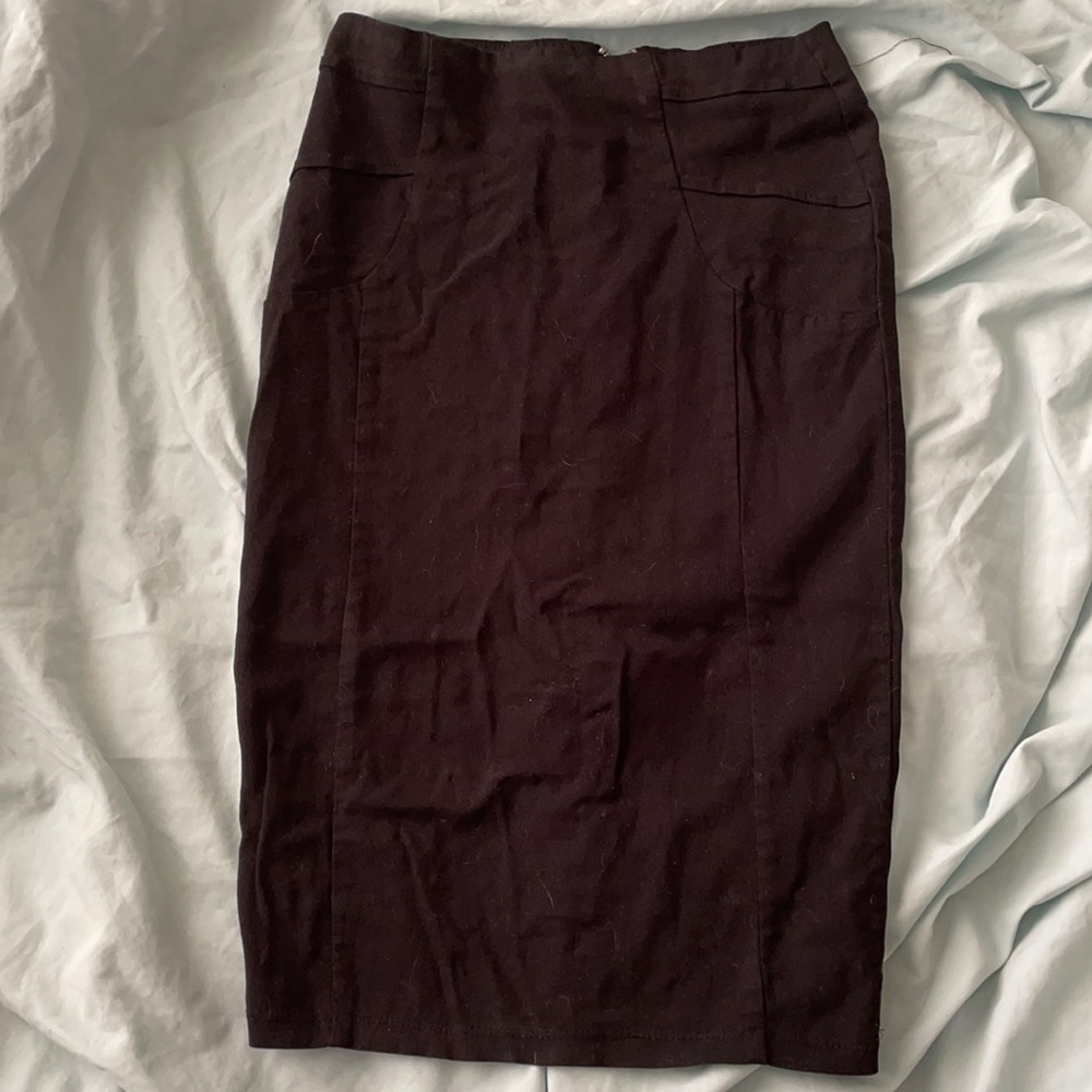Flattering black pencil skirt